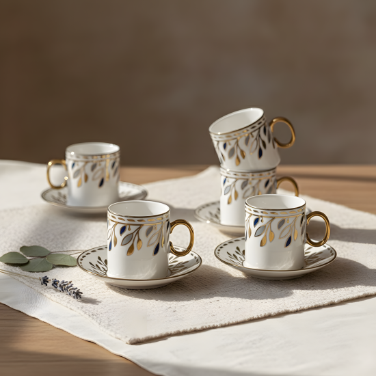Porcelain Mug Set - 12 Pcs